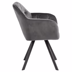 Actona Lola, Sedia imbottita tappezzata, Tessuto, Grigio, Schienale imbottito tappezzato, Tessuto, Grigio