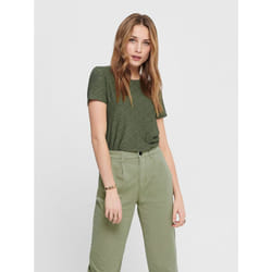 ONLY 15158450 Parte superiore (abbigliamento) Scollo rotondo Manica corta Elastan, Poliestere