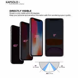 KAPSOLO Privacy Tempered GLASS Screen Protection, Be Visual Hacked No More - Protects your sensitive and private data Apple iPhone 11 Pro / Xs / X