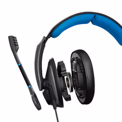 EPOS | SENNHEISER GSP 300 Auricolare Cablato A Padiglione Gaming Nero, Blu - Vista aggiuntiva 7