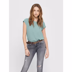 ONLY 15142784, Parte superiore (abbigliamento), Adulto, Femmina, Blu, Blue / Blue Surf, Manica corta