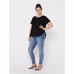 ONLY 15218353, Parte superiore (abbigliamento), Adulto, Femmina, Nero, Scollo rotondo, Manica corta
