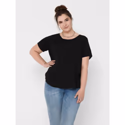 ONLY 15218353 Parte superiore (abbigliamento) Scollo rotondo Manica corta Elastan, Poliestere