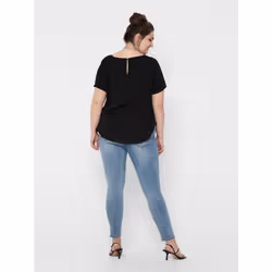 ONLY 15218353 Parte superiore (abbigliamento) Scollo rotondo Manica corta Elastan, Poliestere