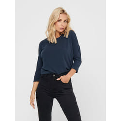 ONLY 15157920 Parte superiore (abbigliamento) Scollo rotondo Manica lunga Elastan, Poliestere, Viscosa