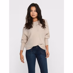 ONLY 15168705, Pullover, Adulto, Femmina, Beige, L, Scollo a barchetta