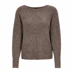 ONLY 15168705, Pullover, Adulto, Femmina, Marrone, M, Scollo a barchetta