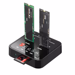 CoreParts MS-CLONER-M2-SD, Nero, Plastica, USB tipo-C, Copia, SD, 6000 MB/s