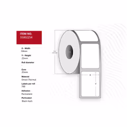 Capture 35002254, Bianco, Rotolo, Termica diretta, Permanente, 5 cm, 2,5 cm