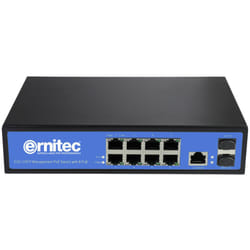 Ernitec ELECTRA-M08 switch di rete Gestito L2 Gigabit Ethernet (10/100/1000) Supporto Power over Ethernet (PoE) Nero, Blu