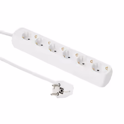 Microconnect GRU0065WA, 5 m, Tipo F, Tipo F, Bianco, 6 presa(e) AC, 496 g