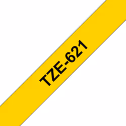 Brother Nastro per etichettatura 9mm, Nero su giallo, TZe, Grigio, Trasferimento termico, Brother, PT-1280HK, PT-1280SN, PT-1 ...