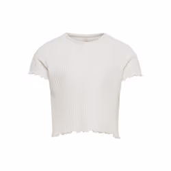 ONLY 15225338, Bambino, Femmina, Bianco, Monocromatico, 110/116 cm, Scollo rotondo