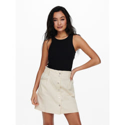 ONLY 15234659 Canottiera Scollo rotondo Senza maniche Cotone, Elastan
