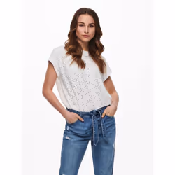 ONLY 15231005, Adulto, Femmina, Bianco, Monocromatico, XL, Scollo rotondo