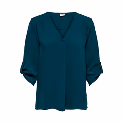 ONLY 15226911, Adulto, Femmina, Blu, Monocromatico, Collo a V, Manica a 3/4