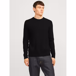 Jack & Jones 12257771_2161.59, Nero, XS, Girocollo, Manica lunga, 1 pz