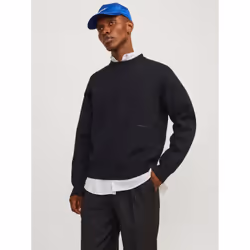 Jack & Jones 12261852_2161.41, Nero, XXL, Vestibilità morbida, Girocollo, Manica lunga, 1 pz
