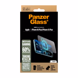 PanzerGlass Gaming Pellicola in Vetro Temperato iPhone 16 Plus | 15 Plus | Ultra-Wide Fit