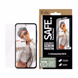 PanzerGlass SAFE. by ® Screen Protector Samsung Galaxy A36 5G | Ultra-Wide Fit w. EasyAligner Pellicola proteggischermo trasparente 1 pz - Vista aggiuntiva 2