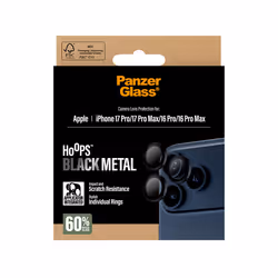 PanzerGlass ® Hoops® Black Camera Lens Protector iPhone 17 Pro | iPhone 17 Pro Max | iPhone 16 Pro | 16 Pro Max Pellicola proteggischermo trasparente Apple 1 pz - Vista aggiuntiva 3