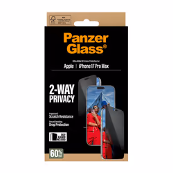 PanzerGlass ® 2-Way Privacy Screen Protector iPhone 17 Pro Max | Ultra-Wide Fit w. EasyAligner Pellicola proteggischermo trasparente Apple 1 pz - Vista aggiuntiva 3