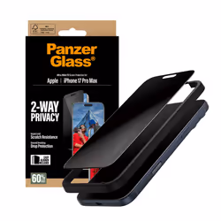 PanzerGlass ® 2-Way Privacy Screen Protector iPhone 17 Pro Max | Ultra-Wide Fit w. EasyAligner Pellicola proteggischermo trasparente Apple 1 pz - Vista aggiuntiva 6