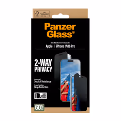 PanzerGlass ® 2-Way Privacy Screen Protector iPhone 17 | iPhone 16 Pro | Ultra-Wide Fit w. EasyAligner Pellicola proteggischermo trasparente Apple 1 pz - Vista aggiuntiva 3