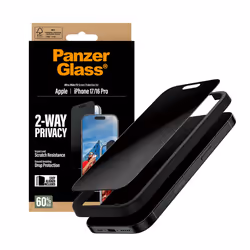 PanzerGlass ® 2-Way Privacy Screen Protector iPhone 17 | iPhone 16 Pro | Ultra-Wide Fit w. EasyAligner Pellicola proteggischermo trasparente Apple 1 pz - Vista aggiuntiva 6