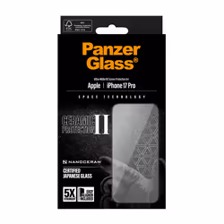 PanzerGlass ® Ceramic II Screen Protector iPhone 17 Pro | Ultra-Wide Fit w. EasyAligner Pellicola proteggischermo trasparente Apple 1 pz - Vista aggiuntiva 3