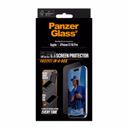 PanzerGlass ® Screen Protector w. Black Frame iPhone 17 | iPhone 16 Pro | Ultra-Wide Fit w. Fastfit in-a-box Pellicola proteggischermo trasparente Apple 1 pz - Vista aggiuntiva 3