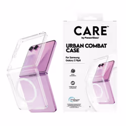 PanzerGlass CARE™ by ® Urban Combat Case Transparent w. White Qi Samsung Galaxy Z Flip7 | Z Flip8 custodia per cellulare Cover Trasparente - Vista aggiuntiva 2