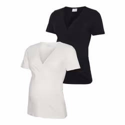 Vero Moda 5715832983852 Camicetta Collo a V Manica corta Cotone, Elastan - Vista aggiuntiva 3
