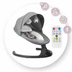 MoMi BULE00022 altalena per bambino Sdraietta a dondolo per bambino Grigio - Vista aggiuntiva 8