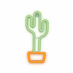 Forever Light Neon LED Light CACTUS orange green Bat + USB FLNEO2, Figura luminosa decorativa, Verde, Giallo, Cloruro di poli ...