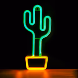 Forever Light Neon LED Light CACTUS orange green Bat + USB FLNEO2 Figura luminosa decorativa