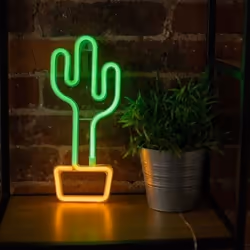 Forever Light Neon LED Light CACTUS orange green Bat + USB FLNEO2 Figura luminosa decorativa