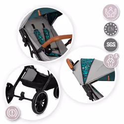MoMi Estelle Dakar Jungle Passeggino all-terrain 1 seduta(e) Nero, Grigio - Vista aggiuntiva 6