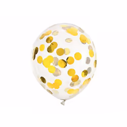 PartyDeco BK12-3-019-6, Pallone giocattolo, Lattice, Oro, Trasparente, Ovale, 30 cm, 6 pz