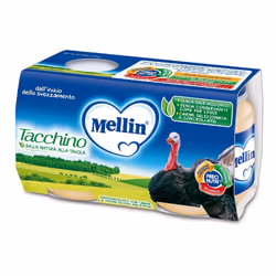 Omogeneizzato Mellin Tacchino è un alimento per l'infanzia, ideale per bambini dal 4° al 36° mese. Realizzato con carne di ta ...