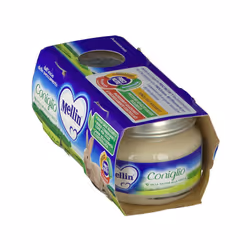 Mellin Omogeneizzato Coniglio per Infanzia 2 Vasetti da 80g