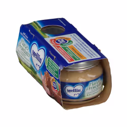 Mellin Omogeneizzato Manzo Prosciutto Con Verdure per Infanzia 2 Vasetti da 80g ciascuno