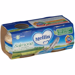 Mellin Omogeneizzato Salmone per Bambini 2 Vasetti da 80g