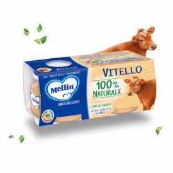 Mellin Omogeneizzato Vitello - Confezione 2x80 gr, 80 g, 4 mese(i), Senza glutine