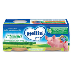 Mellin Omogeneizzato Maiale Con Verdure per Infanzia 2 Vasetti da 80gr ciascuno