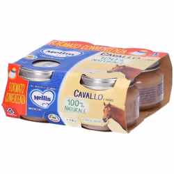 Mellin Omogeneizzato Cavallo per Infanzia 4 Vasetti da 80g
