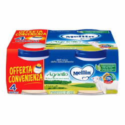 Mellin Omogeneizzato Agnello per Svezzamento 4 Vasetti da 80g