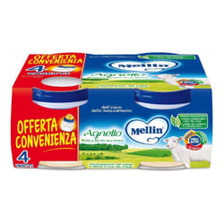 Mellin Omogeneizzato Agnello per Svezzamento 4 Vasetti da 80g
