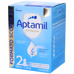 Aptamil 2 è un latte in polvere di proseguimento per accompagnare l'accrescimento del bambino dai 6 ai 12 mesi di vita.