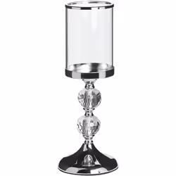 Porta candela dallo stile classico. Illumina i tuoi interni con questo straordinario candeliere con paraluce in vetro e base  ...